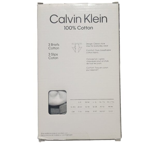 Calvin Klein Men's Brief Classic Fit Cotton 3-Pack Size XXL - Picture 4 of 6